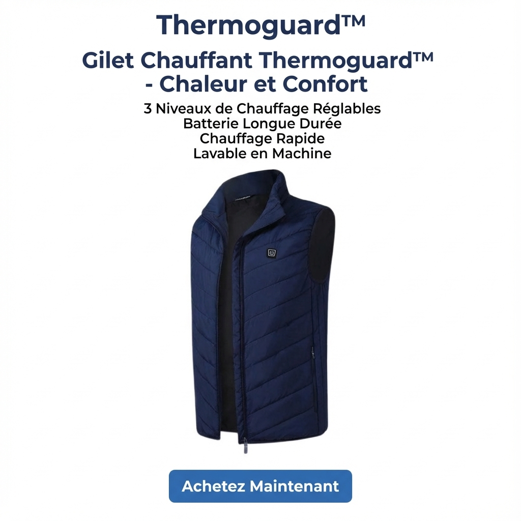 Thermoguard™ – Gilet unisexe chauffant et imperméable