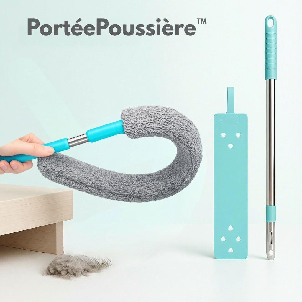 PortéePoussière™ brosse à poussière | +3 CHIFFONS GRATUITS