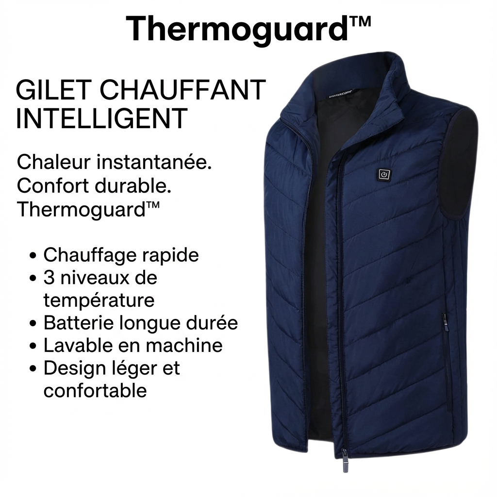 Thermoguard™ – Gilet unisexe chauffant et imperméable