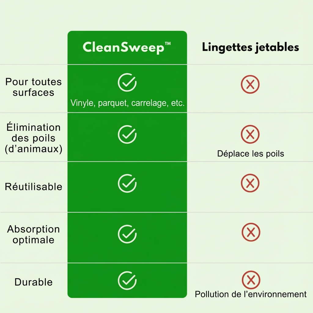 CleanSweep - Serpillère réutilisable pour Swiffer