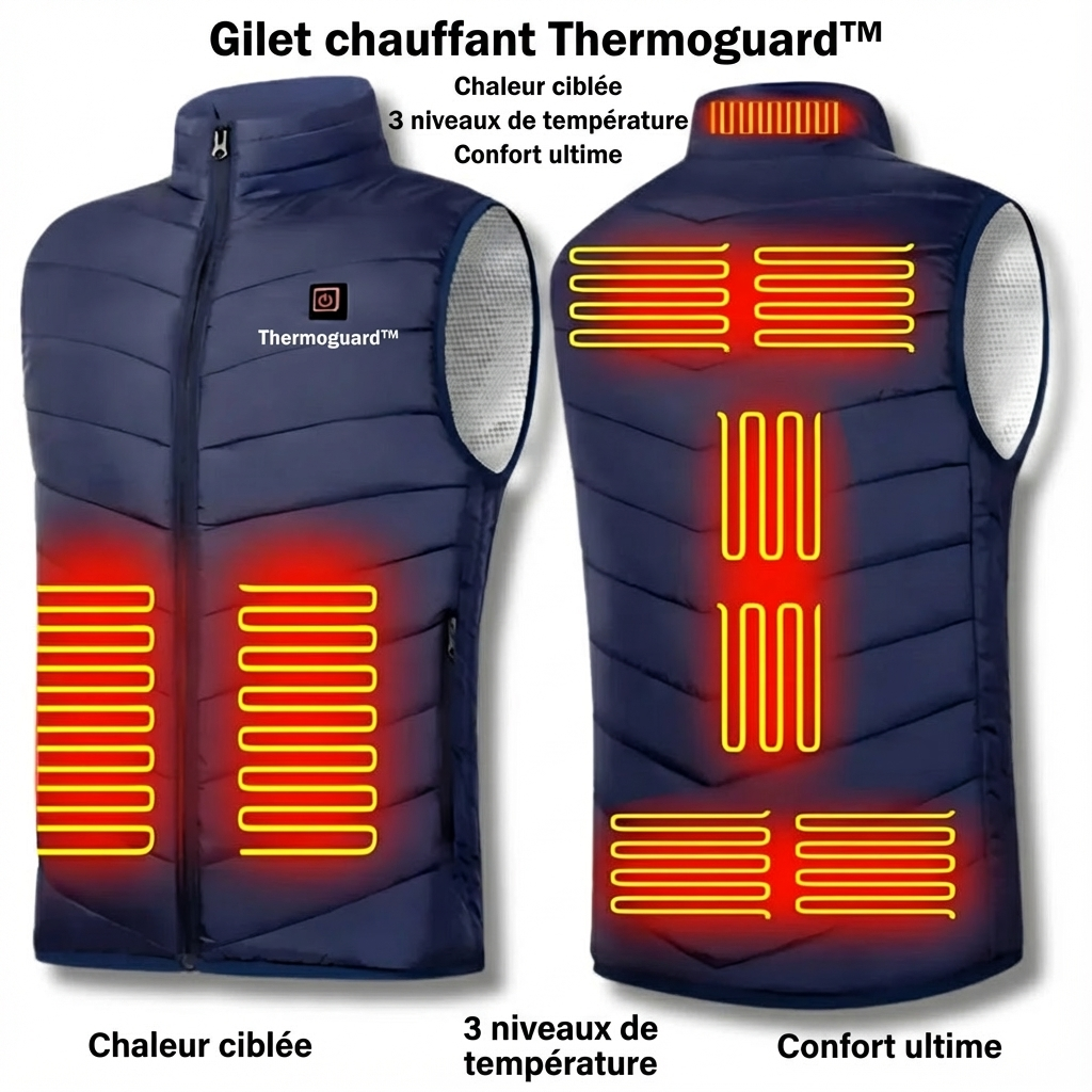 Thermoguard™ – Gilet unisexe chauffant et imperméable