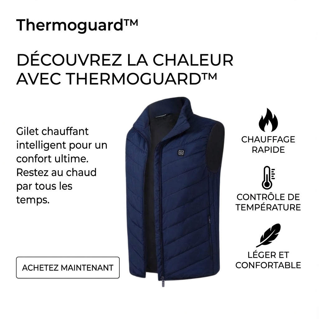 Thermoguard™ – Gilet unisexe chauffant et imperméable