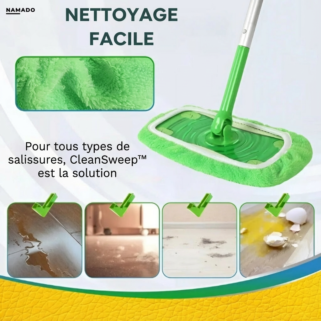 CleanSweep - Serpillère réutilisable pour Swiffer