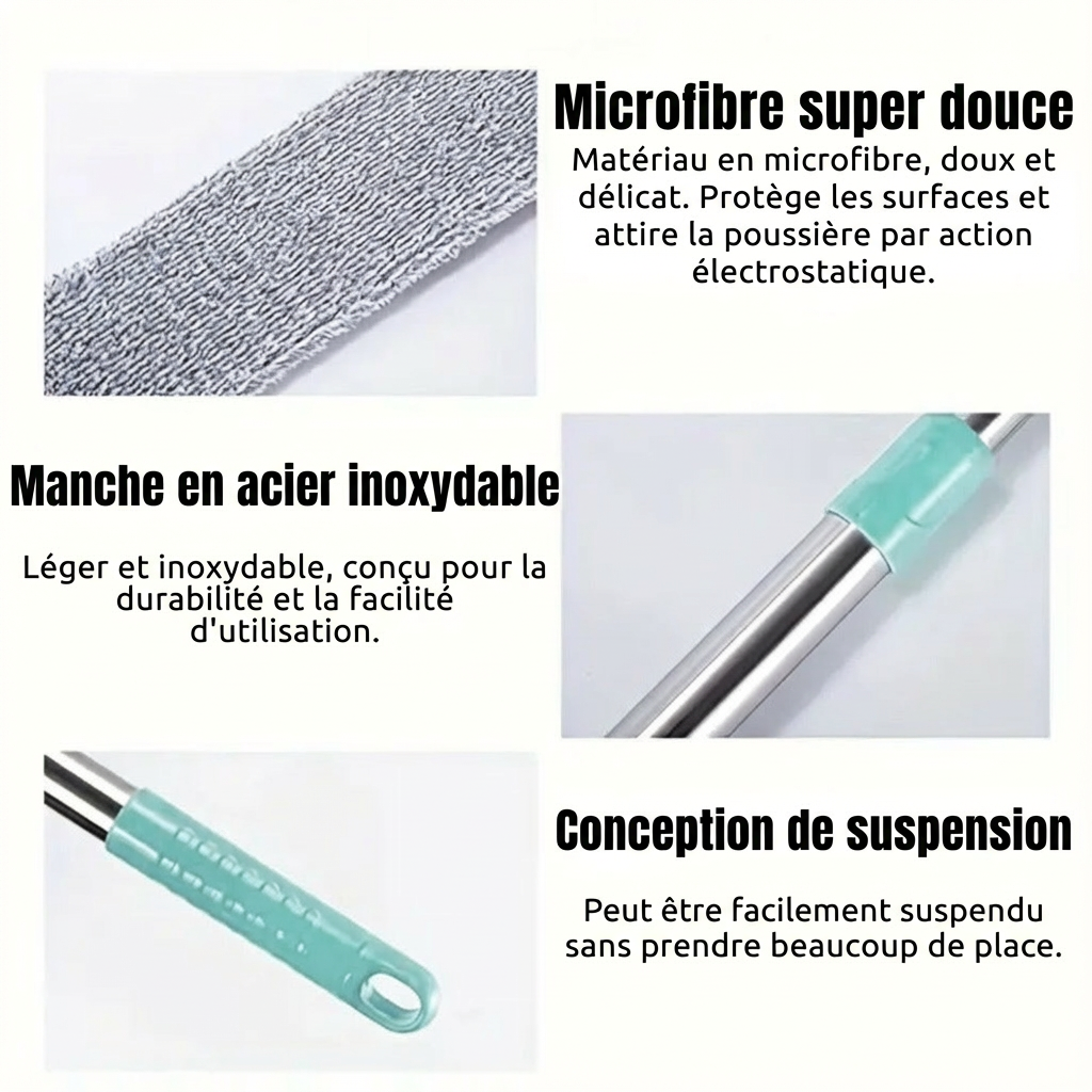 PortéePoussière™ brosse à poussière | +3 CHIFFONS GRATUITS